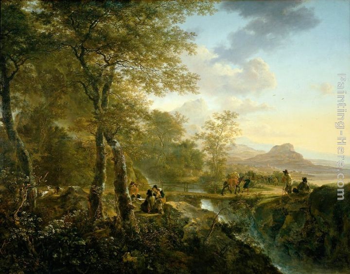 Jan Both Italian Landscape with Artist